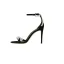 Mode Svarta Casual Sandaler Dam 2019 Läder Ankelband Rhinestone 10 cm Stilettklackar Peep Toe Högklackade