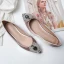 Chic / Belle Rouge Cuir Cristal Chaussure De Mariée 2019 Faux Diamant Plate À Bout Pointu Mariage