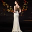 Classy Champagne Evening Dresses  2019 A-Line / Princess Scoop Neck Beading Rhinestone Pearl Sleeveless Backless Floor-Length / Long Formal Dresses