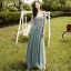 Modest / Simple Mint Green Lace Flower Bridesmaid Dresses 2021 A-Line / Princess Scoop Neck 1/2 Sleeves Backless Floor-Length / Long Wedding Party Dresses