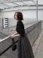 Modern / Fashion Black Evening Dresses  2019 A-Line / Princess Sequins High Neck 1/2 Sleeves Backless Floor-Length / Long Formal Dresses
