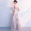 Elegante Silber Abendkleider 2019 A Linie Bandeau Strass Spitze Blumen Ärmellos Rückenfreies Lange Festliche Kleider