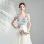 Élégant Ivoire Robe De Soirée 2019 Princesse Volants Bretelles Spaghetti En Dentelle Sans Manches Dos Nu Train De Balayage Robe De Ceremonie