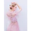 Vintage / Retro Lovely Candy Pink Evening Dresses  2019 A-Line / Princess High Neck Pearl Sequins Lace Flower Short Sleeve Floor-Length / Long Formal Dresses