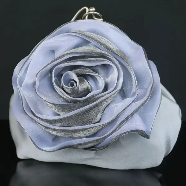 Fée Des Fleurs Argenté Pochette Fleur Faux Diamant Velour Mariage Cocktail Soirée 2019 Accessorize