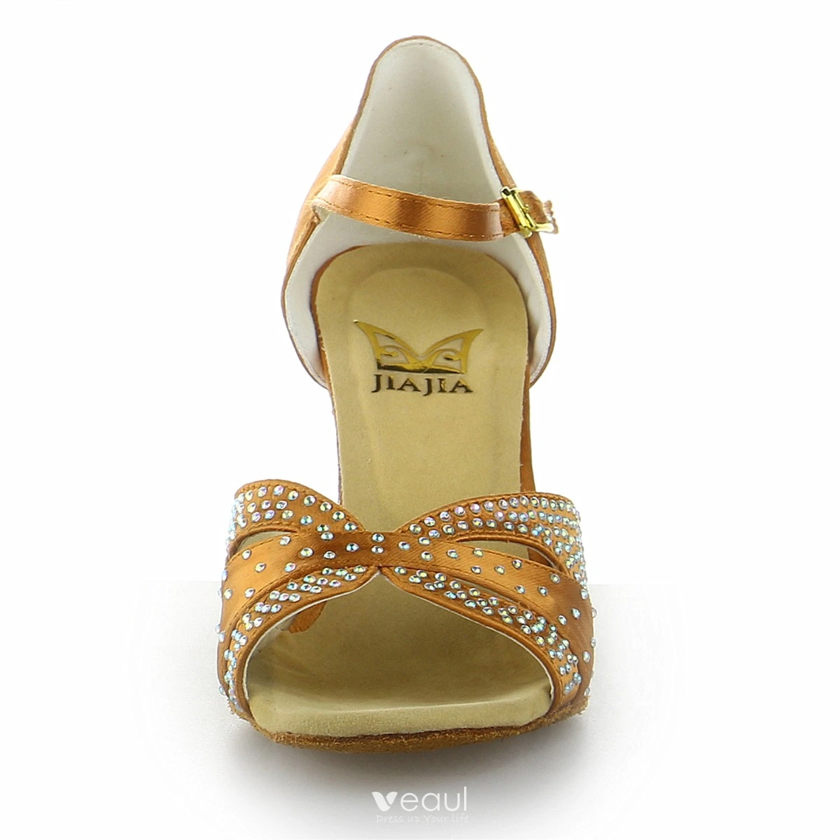 Women's Rhinestone Latin Dance Shoes With Soft Suede Sole - Elegant