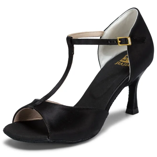 Chic / Beautiful White Prom Latin Dance Shoes 2021 T-Strap 7 cm Stiletto Heels Pointed Toe Womens Sandals High Heels