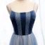 Chic / Belle Océan Bleu Robe De Soirée 2019 Princesse Bretelles Spaghetti Daim Perlage Cristal Sans Manches Dos Nu Longue Robe De Ceremonie