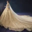 Luxe Champagne Robe De Mariée 2019 Princesse De l'épaule Perlage Perle Paillettes En Dentelle Fleur Manches Courtes Dos Nu Royal Train