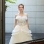 Charmant Ivory / Creme Brautkleider / Hochzeitskleider 2019 A Linie Rüschen Bandeau Applikationen Pailletten Spitze Blumen Ärmellos Rückenfreies Lange