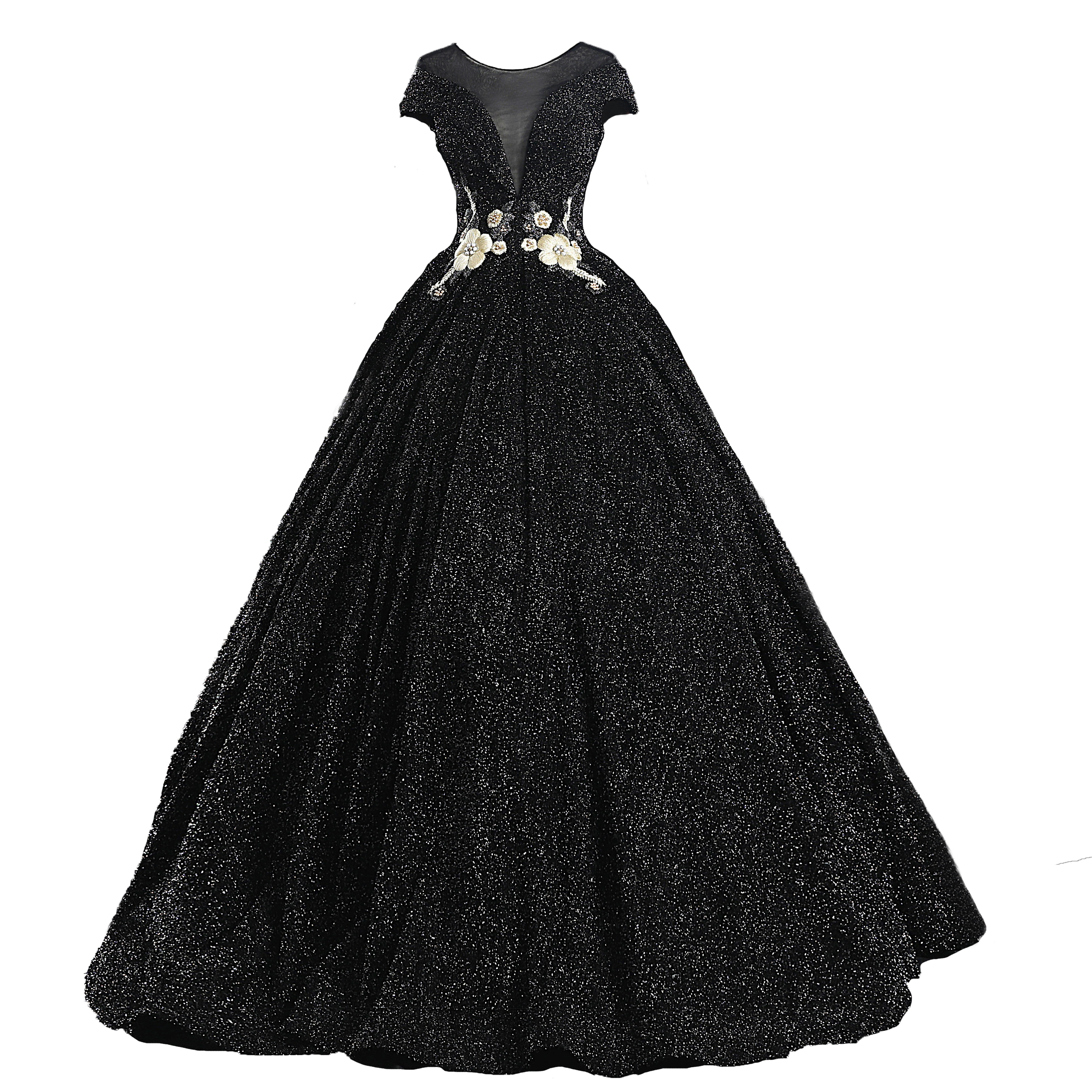 Classy Black Prom Dresses 2019 A-Line / Princess Scoop Neck Beading ...