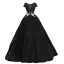 Classy Black Prom Dresses 2019 A-Line / Princess Scoop Neck Beading Crystal Pearl Rhinestone Lace Flower Short Sleeve Backless Floor-Length / Long Formal Dresses