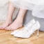 Schöne Ivory / Creme Brautschuhe 2019 Polyester Spitze Blumen 7 cm Stilettos Spitzschuh Hochzeit Pumps