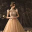 High-end Champagne Wedding Dresses 2019 A-Line / Princess High Neck Beading Sequins Lace Flower Short Sleeve Tassel Backless Cathedral Train