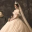High-end Champagne Wedding Dresses 2019 A-Line / Princess Off-The-Shoulder Beading Sequins Lace Flower Sleeveless Backless Glitter Royal Train