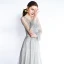 Luxury / Gorgeous Grey Evening Dresses  2019 A-Line / Princess Scoop Neck Handmade  Beading Long Sleeve Tassel Sweep Train Formal Dresses
