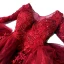 Schöne Burgunderrot Partykleider 2018 Ballkleid Mit Spitze Applikationen Perlenstickerei Kristall Rundhalsausschnitt Rückenfreies Lange Ärmel Kurze Festliche Kleider