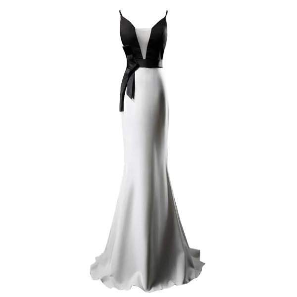 black and white evening dresses cheap Chic and Holland HF110369 - One Shoulder Jeweled Evening Dress 26 / Black/Silver main image 1