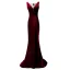 Classic Burgundy Evening Dresses  2019 Trumpet / Mermaid Suede Square Neckline Beading Sleeveless Backless Sweep Train Formal Dresses