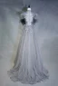 Haut de Gamme Gris Robe De Soirée 2019 Princesse U-Cou Fait main Perlage Cristal En Dentelle Fleur Sans Manches Plumes Train De Balayage Robe De Ceremonie