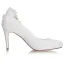 Eleganta Elfenben Satin Spets Pärla Brudskor 2021 8 cm Stilettklackar Spetsiga Bröllop Pumps Högklackade