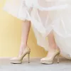 Brillante Plata Zapatos de novia 2019 Rhinestone 12 cm Stilettos / Tacones De Aguja Punta Estrecha Boda Tacones