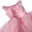 Chic / Belle Rose Bonbon Robe De Fete 2018 Robe Boule Perlage Cristal En Dentelle Appliques Ceinture Encolure Dégagée Sans Manches Dos Nu Courte Robe De Ceremonie