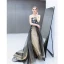 Chic / Beautiful Black Evening Dresses  2019 A-Line / Princess Strapless Beading Appliques Sleeveless Backless Floor-Length / Long Formal Dresses