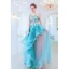 Charming Jade Green Evening Dresses  2019 A-Line / Princess Spaghetti Straps Pearl Rhinestone Lace Flower Sleeveless Backless Floor-Length / Long Formal Dresses