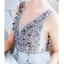 Charming Silver Evening Dresses  2019 A-Line / Princess V-Neck Beading Sequins Sleeveless Backless Floor-Length / Long Formal Dresses