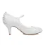Modest / Simple Ivory Satin Wedding Shoes 2021 Lace Flower Wedding 7 cm Stiletto Heels Pointed Toe Pumps High Heels
