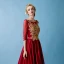 Elegant Burgundy Evening Dresses  2019 A-Line / Princess Scoop Neck Gold Lace Appliques 3/4 Sleeve Sweep Train Formal Dresses