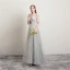 Modern / Fashion Sky Blue Evening Dresses  2019 A-Line / Princess Ruffle Scoop Neck Star Sequins Short Sleeve Backless Sweep Train Formal Dresses