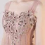 Chic / Beautiful Nude Prom Dresses 2018 A-Line / Princess Lace Appliques Pearl Rhinestone Off-The-Shoulder Backless Sleeveless Ankle Length Formal Dresses