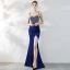 Chic / Beautiful Dark Green Evening Dresses  2019 Trumpet / Mermaid Spaghetti Straps Rhinestone Sleeveless Backless Floor-Length / Long Formal Dresses