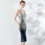 Sparkly Navy Blue Silver Party Dresses 2019 Spaghetti Straps Sequins Sleeveless Backless Tea-length Evening Party Formal Dresses