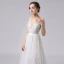 Schlicht Champagner Brautkleider / Hochzeitskleider 2021 A Linie V-Ausschnitt Ärmellos Rückenfreies Spitze Blumen Sweep / Pinsel Zug Hochzeit