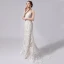 Charming Champagne Wedding Dresses 2021 Trumpet / Mermaid Spaghetti Straps Beading Sequins Lace Flower Sleeveless Backless Court Train Wedding