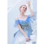 Chic / Beautiful Pool Blue Evening Dresses  2019 A-Line / Princess Spaghetti Straps Beading Lace Flower Short Sleeve Backless Floor-Length / Long Formal Dresses