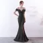 Chic / Belle Couleur Unie Ivoire Robe De Soirée 2019 Trompette / Sirène Bretelles Spaghetti Perlage Gland Sans Manches Dos Nu Fendue devant Longue Robe De Ceremonie