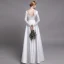 Classique Blanche Plage Robe De Mariée 2019 Princesse V-Cou En Dentelle Fleur Manches Longues Dos Nu Longue