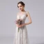 Élégant Ivoire Perle En Dentelle Fleur Robe De Mariée 2021 Princesse Encolure Dégagée Sans Manches Dos Nu Train De Balayage Mariage