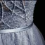 Schöne Grau Meeresblau Ballkleider 2018 A Linie Handgefertigt Perlenstickerei Kristall Pailletten Rundhalsausschnitt Rückenfreies Ärmellos Stoffgürtel Lange Festliche Kleider