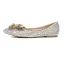 Chic / Beautiful Multi-Colors 2019 Rhinestone Pearl Butterfly Flat Pointed Toe Wedding Shoes