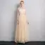 Modest / Simple Sky Blue Bridesmaid Dresses 2018 A-Line / Princess Shoulders Backless Short Sleeve Floor-Length / Long Wedding Party Dresses