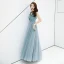 Chic / Beautiful Jade Green Evening Dresses  2019 A-Line / Princess Suede V-Neck Lace Flower Sleeveless Backless Floor-Length / Long Formal Dresses