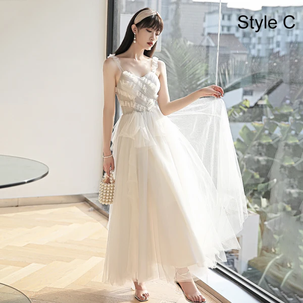 Chic / Beautiful White Bridesmaid Dresses 2021 A-Line / Princess Square Neckline Pearl Short Sleeve Tea-length Bridesmaid Wedding Party Dresses