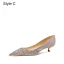 Uroczy Szampan Cekiny Buty Ślubne 2021 Skórzany 8 cm Szpilki Szpiczaste Ślub Czółenka Wysokie Obcasy