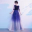 Sparkly Royal Blue Suede Star Sequins Prom Dresses 2021 A-Line / Princess V-Neck 1/2 Sleeves Floor-Length / Long Prom Formal Dresses