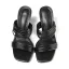 Modest / Simple Black Street Wear Womens Sandals 2021 7 cm Crystal Thick Heels Open / Peep Toe Sandals High Heels